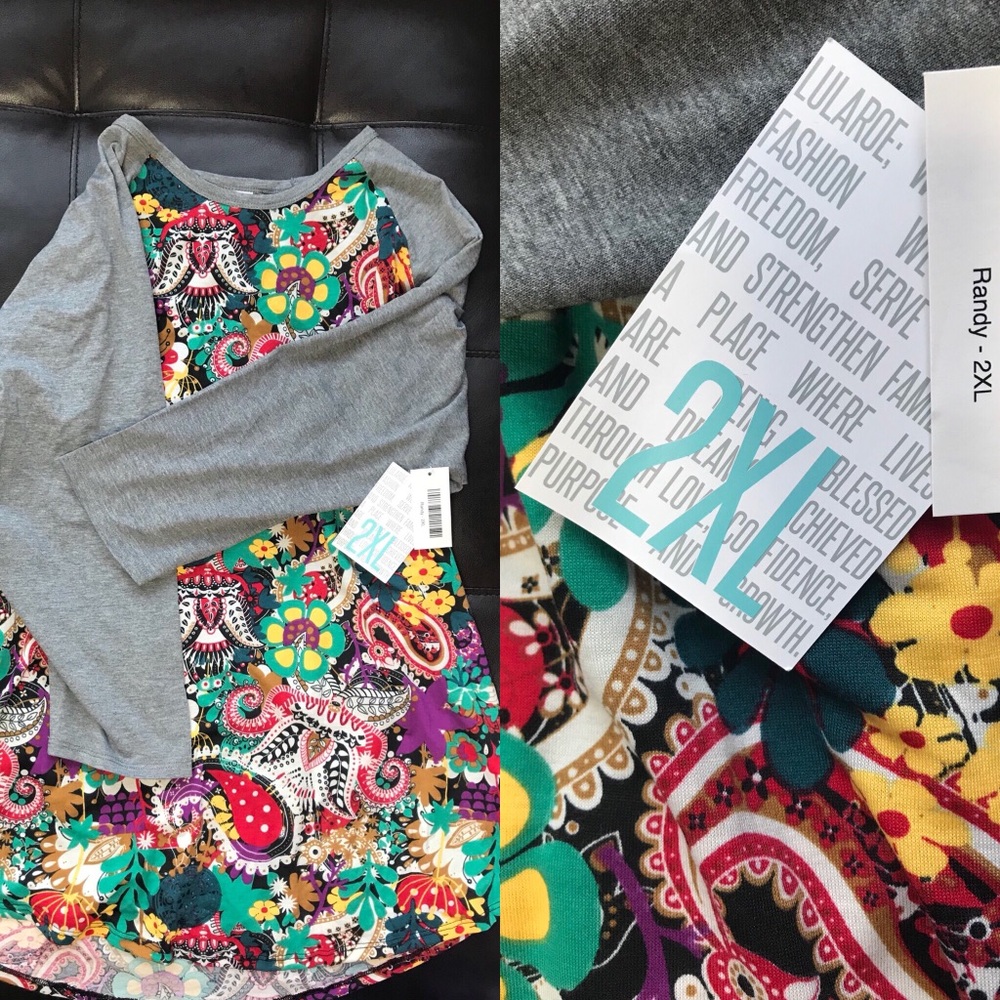 LulaRoe Randy 2XL Multicolored Paisley